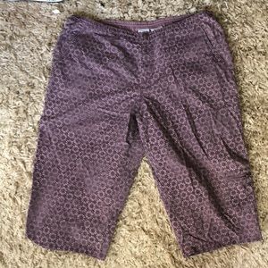 Purple Flower Columbia Capri Pants